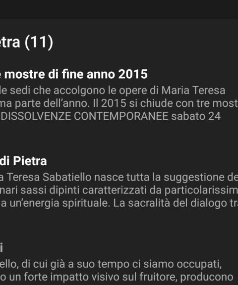 Maria Teresa Sabatiello - App Android: Anime di Pietra